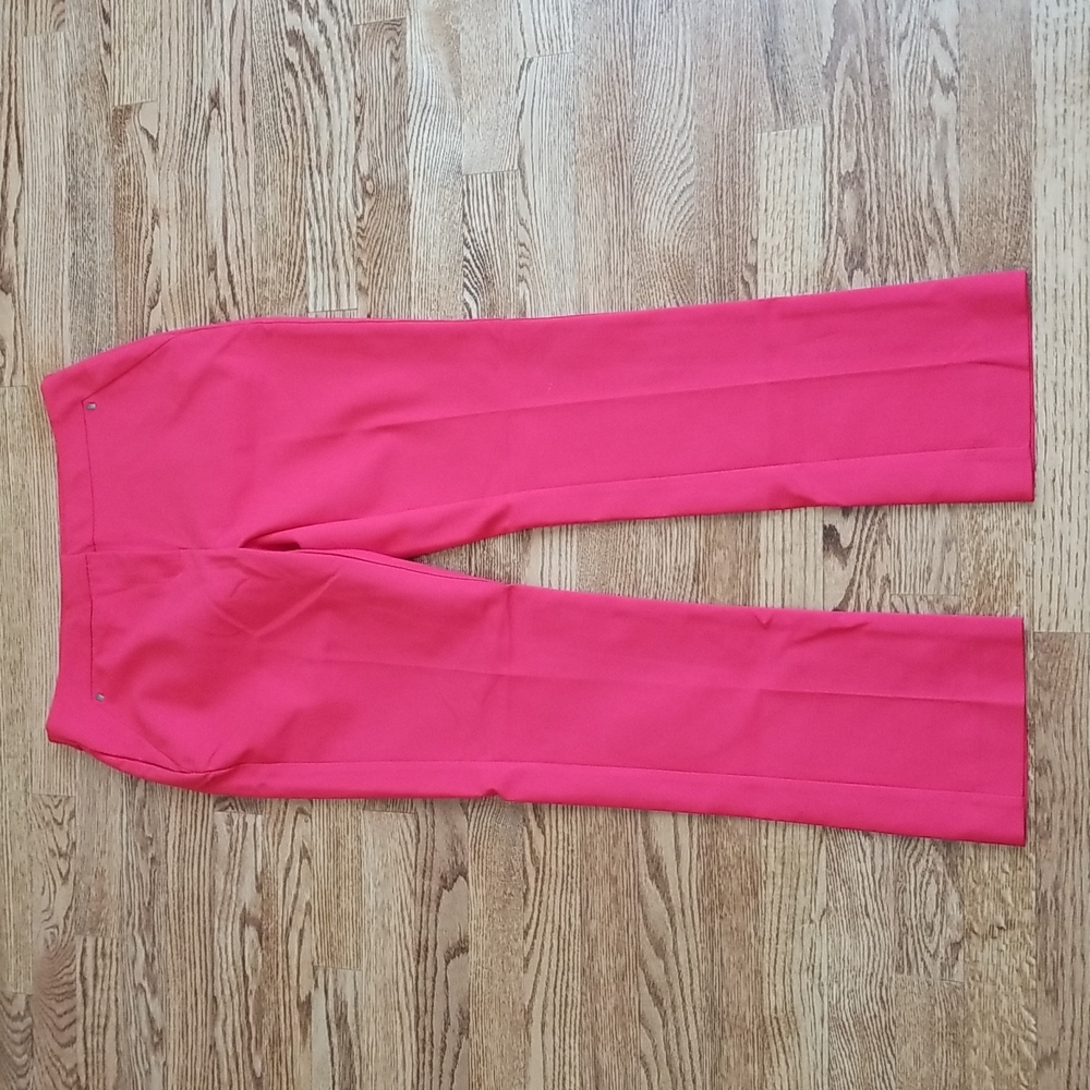 (7) Reitmans Red Straight Leg Slim Cotton Blend Business Casual Trouser Pants